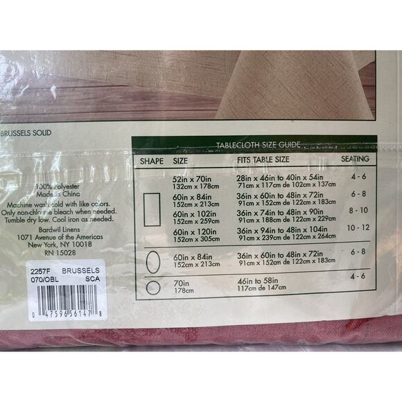 Brussels Easy Care Rectangle Tablecloth 100% Polyester Dark Red Seats 4-6 NEW - Picture 7 of 7